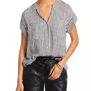 Rails Mel Cap Sleeve Shirt Gingham Picnic Size Small EUC